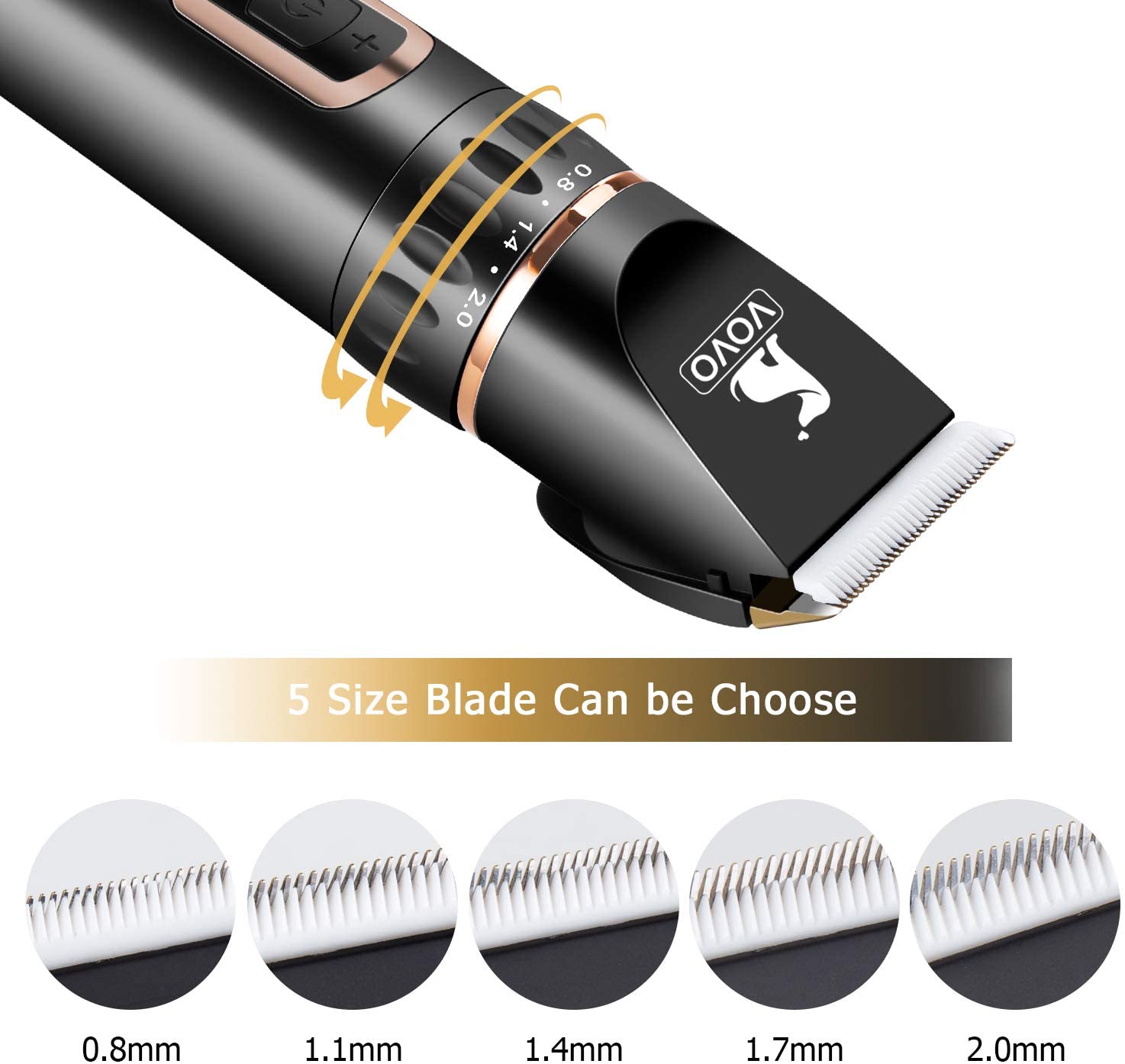 VOVO Dog Clippers Professional 3-Speed Low Noise Pet Grooming Kit Tools - Image 5