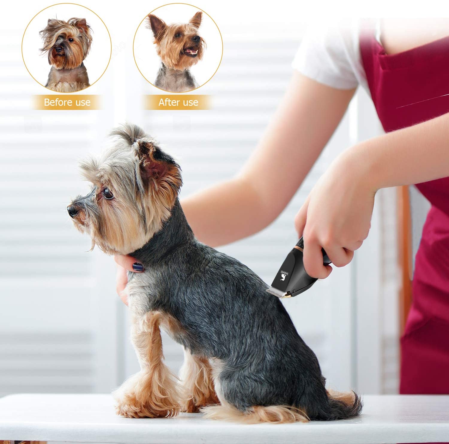 VOVO Dog Clippers Professional 3-Speed Low Noise Pet Grooming Kit Tools - Image 7